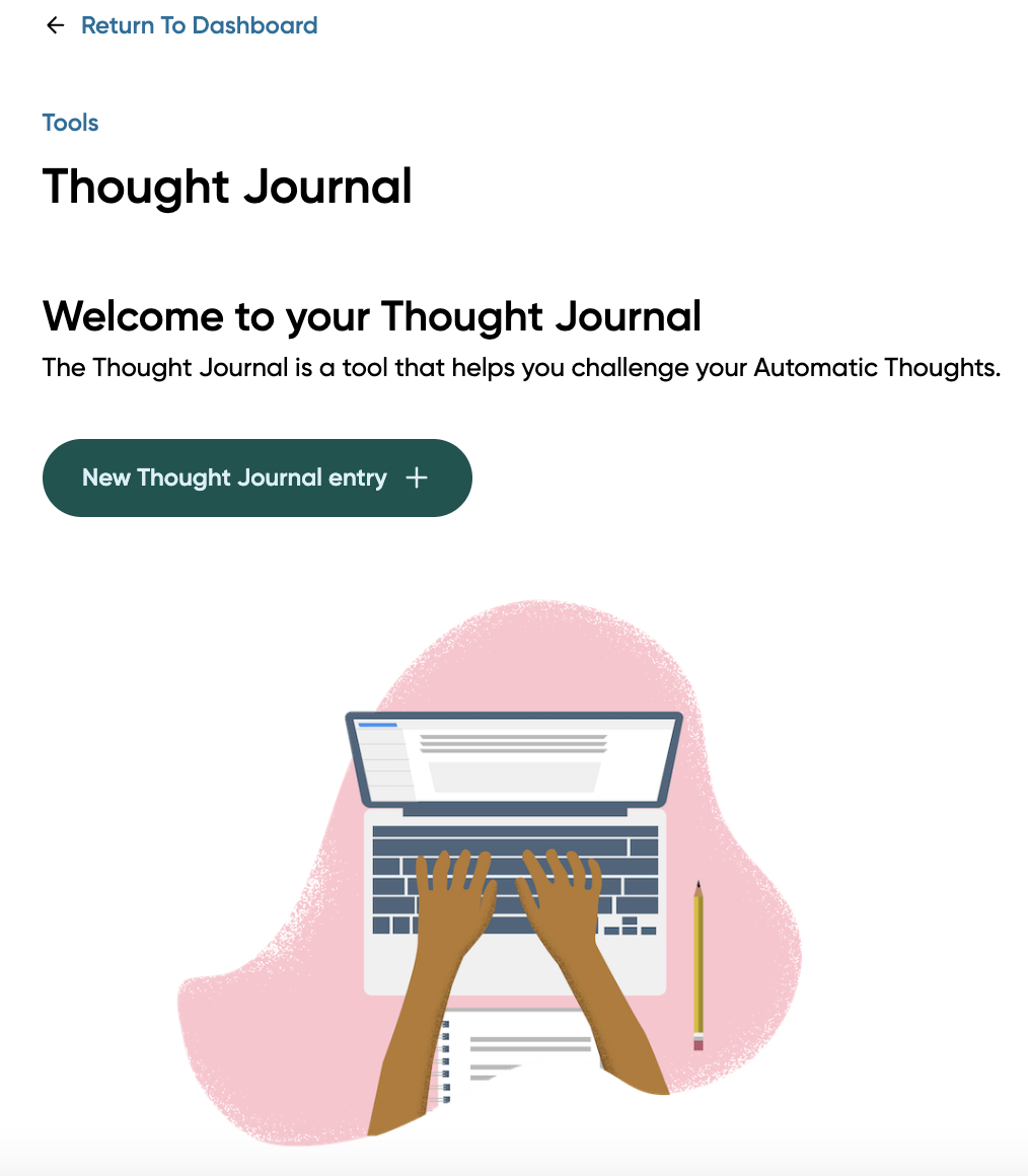 The Thought Journal page