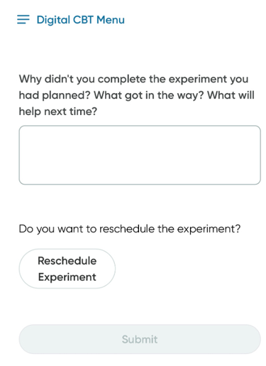 The Experiment Results screen
