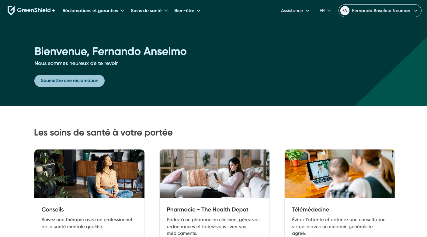 Le tableau de bord GreenShield+