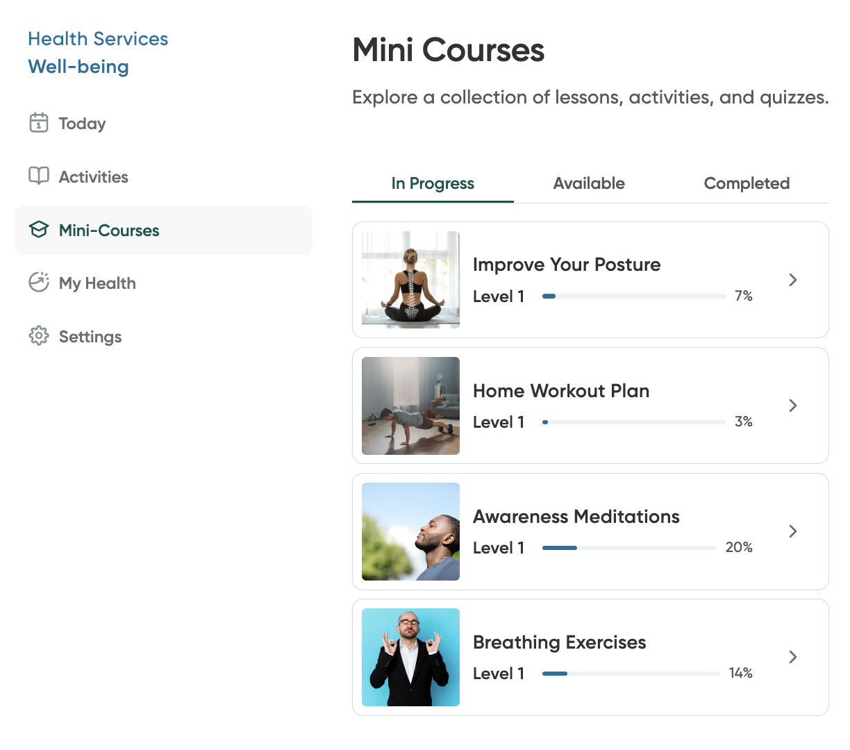 The Mini Courses page
